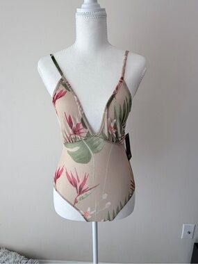 Trac Tropical Bird of Paradise Mesh Bodysuit โ Sheer & Posh